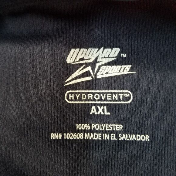 Upward Sports Mens Sz AXL Blue Black Solid Short Sleeve Hydrovent Polo Shirt - Picture 6 of 9